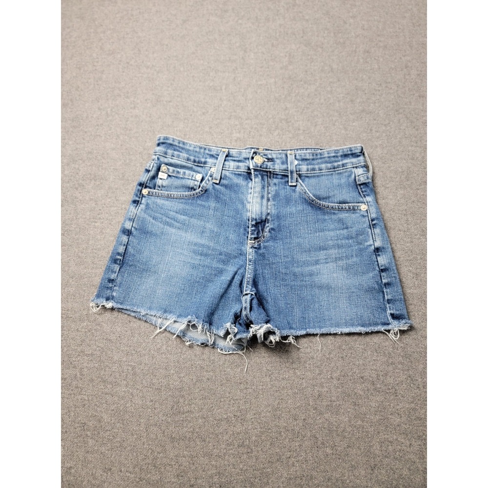 AG Adriano Goldschmied Hailey Cut-Off Ex Boyfriend Shorts Womens 25R Blue Denim